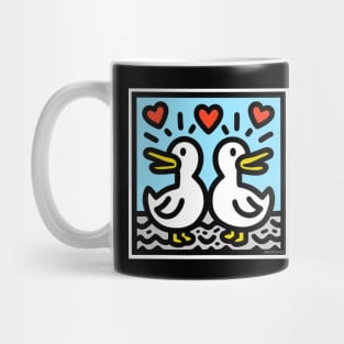 Love ducks - Pop art - Blue Mug